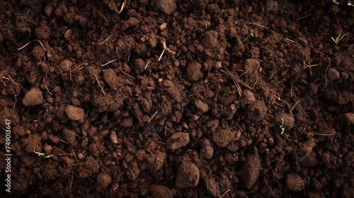 Close up shoot of soil. Gardening, agriculture concept