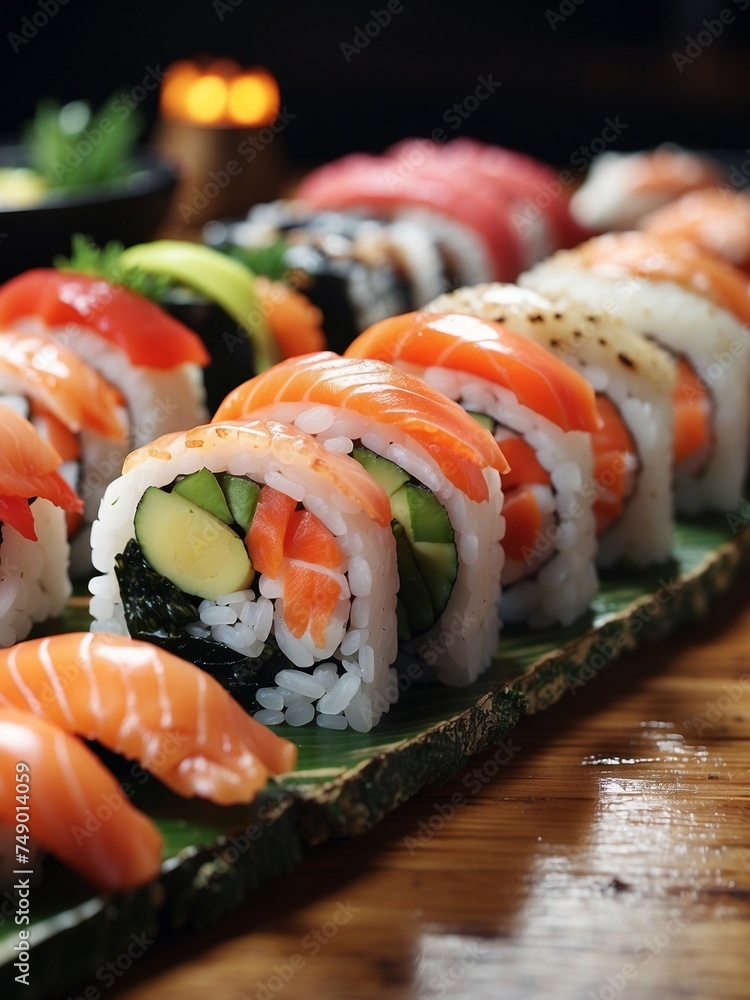 sushi with salmon sushi with salmon