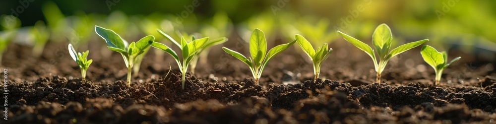 sprouts seedlings in the ground. sprouts seedlings in the ground.