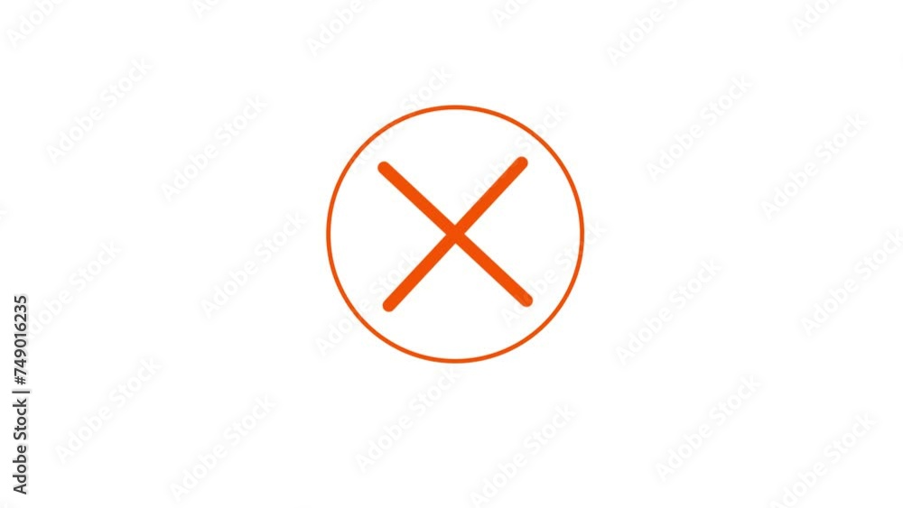 cross symbol animation on white background, Wrong Symbol in Motion graphic, alpha channel included. cross symbol animation on white background, Wrong Symbol in Motion graphic, alpha channel included.