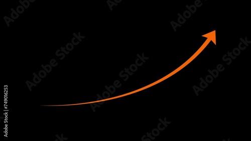 Business growth arrow and graph chart, Business line arrow, improvement, business strategy, arrow rising up photo