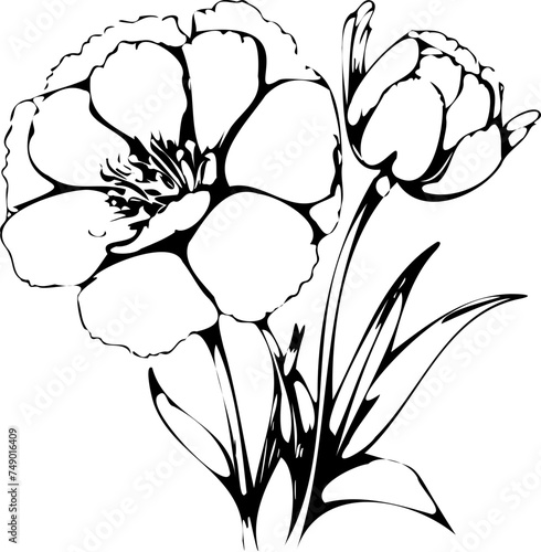 flowers hand drawing