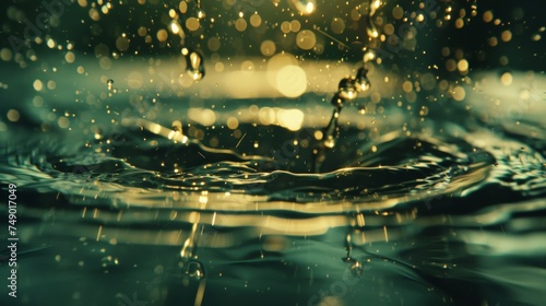 abstract background cinematic shot drop of Water