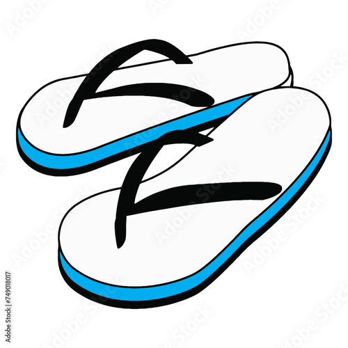 Sandals icon logo design template,  templat desain logo vektor ikon sandal jepit, sandal flip flop ikon logo sandal vektor dalam ilustrasi gaya garis trendi elemen terisolasi,  Slipper flip flops vect