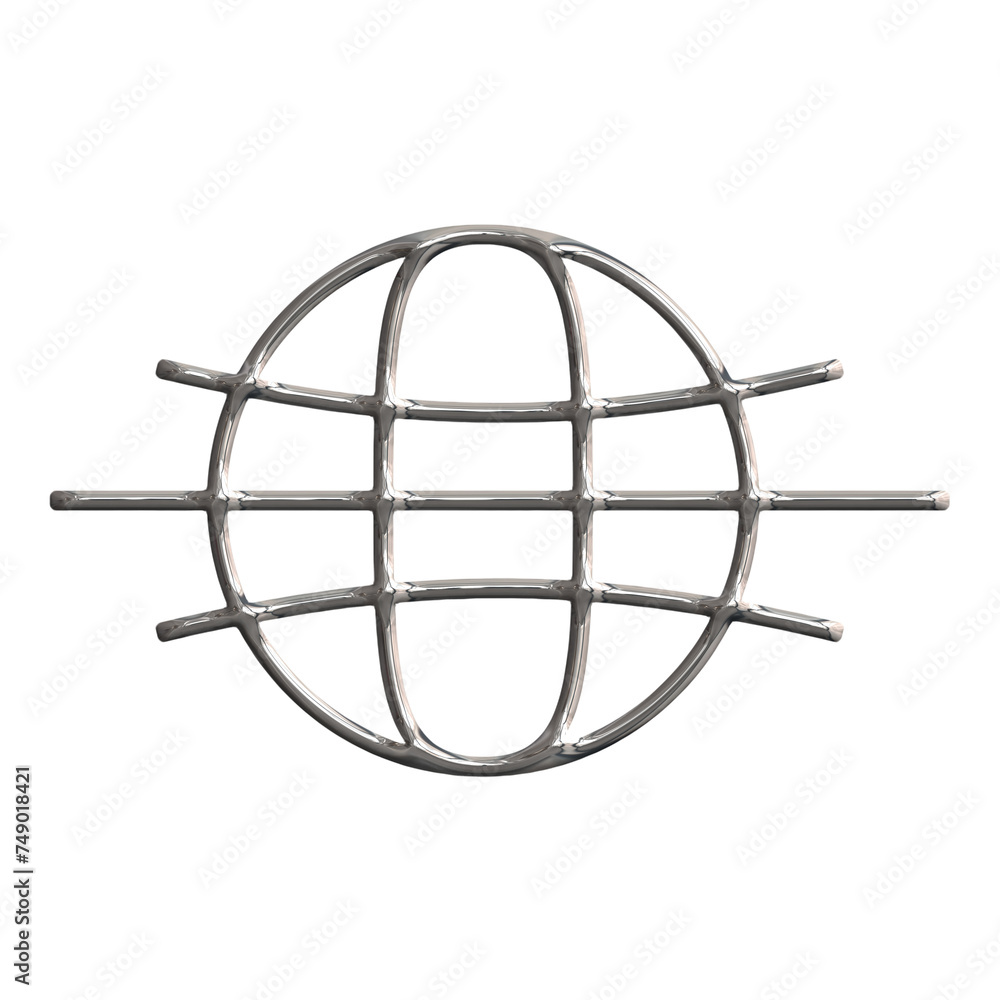 3d liquid chrome abstract shape element