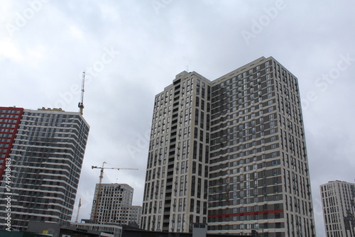 large-scale construction of new high-rise buildings under construction in the city of Kyiv, Ukraine