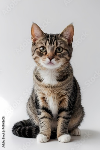 In this image, a beautiful vector illustration of an adorable cat with a charming and friendly gaze is showcased © rosary