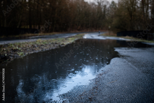 water flowing into the river