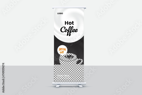 Creative and attractive roll up banner template, vector design.