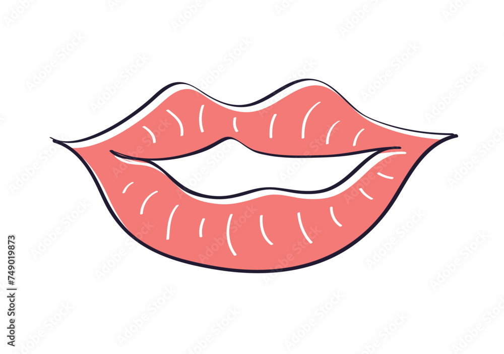 Red lips isolated vector illustration Red lips isolated vector illustration