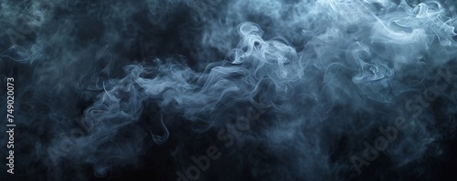 white smoke on a black background.
