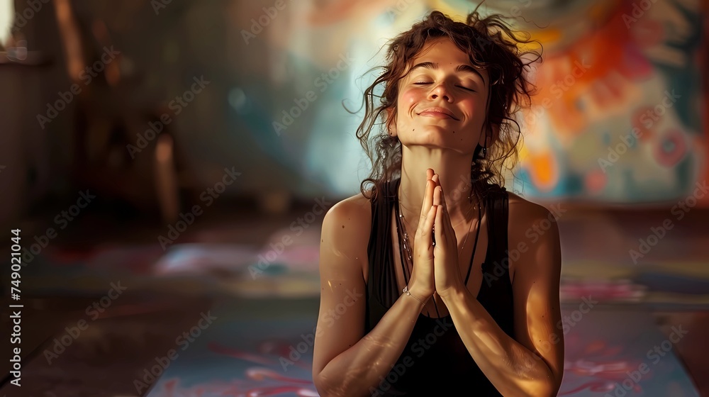 Photorealistic AI image of female yoga