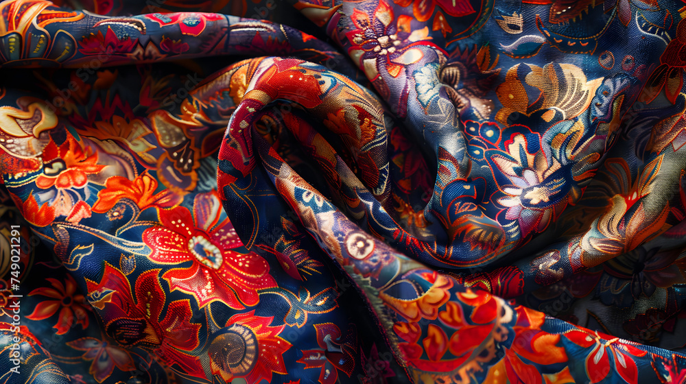 Close Up View of Colorful Fabric Close Up View of Colorful Fabric