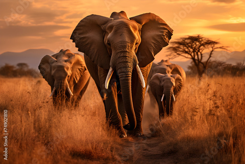 Stunning Spectacle of Africa's Wild - Herd of Elephants, Family of Lions and Flock of Flamingos © Edith