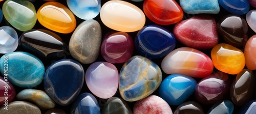 colorful stone stones placed on a flat surface