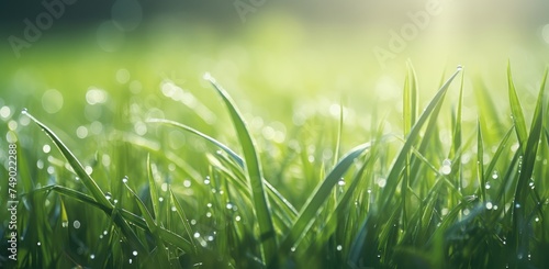 grass grassy with water drops on the grass during the day