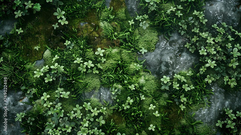 Fototapeta premium Group of Green Plants Thriving on Lush Field