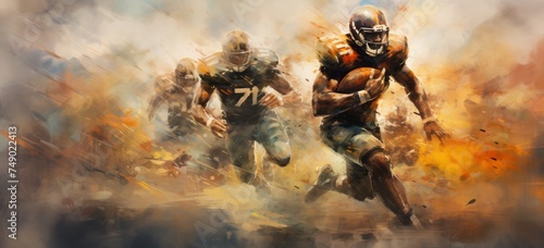 football players running on the background