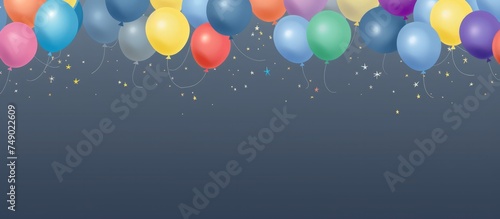 decorated background with rainbow colored balloons