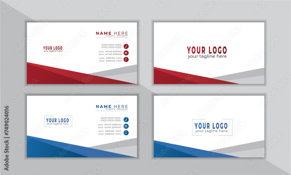 font and back presentation business card  template modern design.