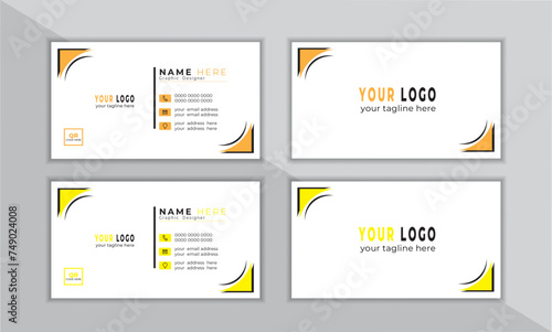 font and back presentation business card  template modern design.
