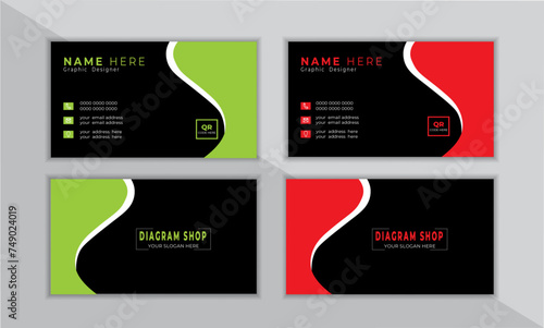 font and back presentation business card  template modern design.