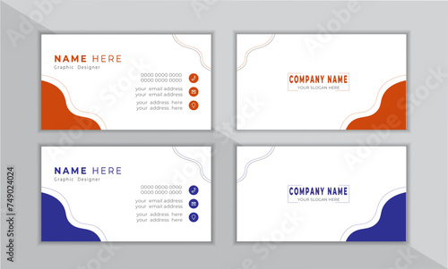 font and back presentation business card  template modern design.