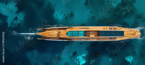 underwater cruise in the sea in a sport boat aerial