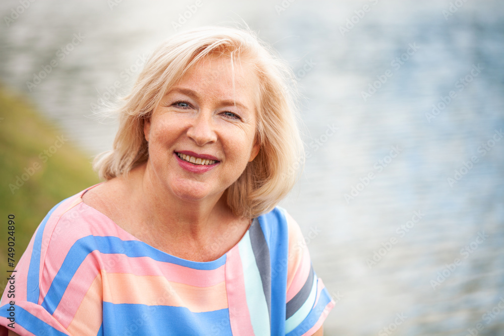 Portrait of a young beautiful old woman