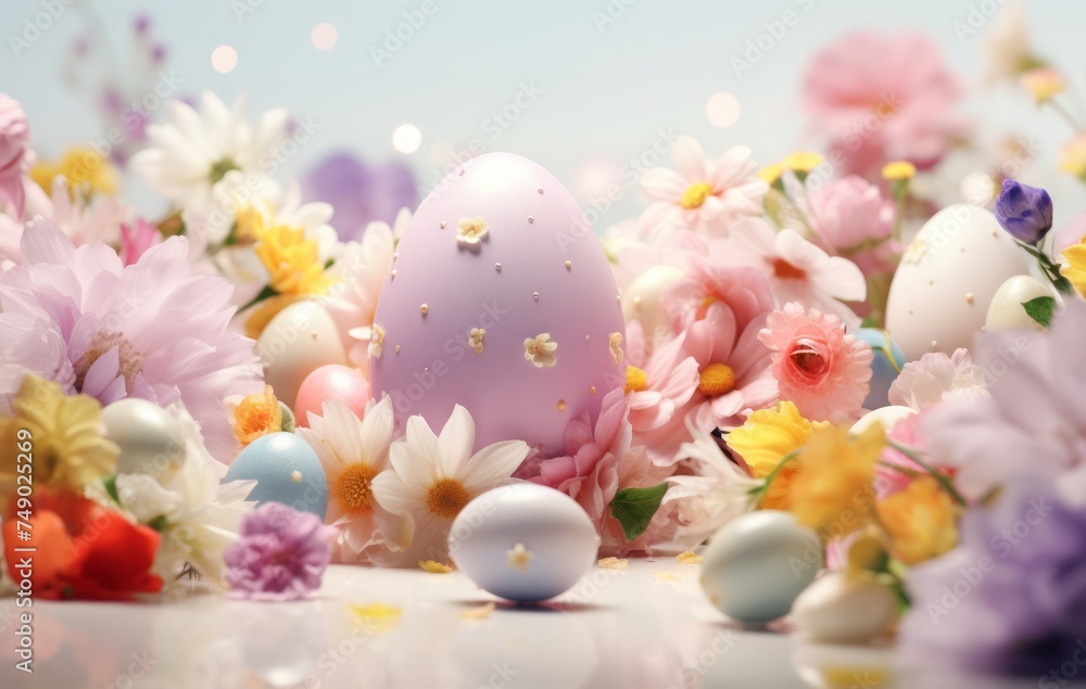 the colored easter eggs are placed around the frame the colored easter eggs are placed around the frame