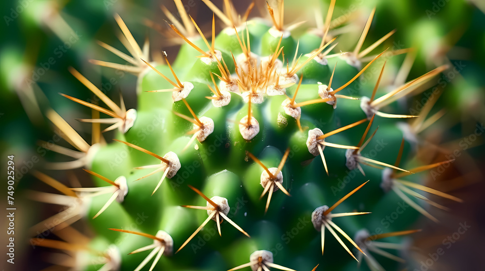 Close-up of cactus plant surface with sharp needles Close-up of cactus plant surface with sharp needles