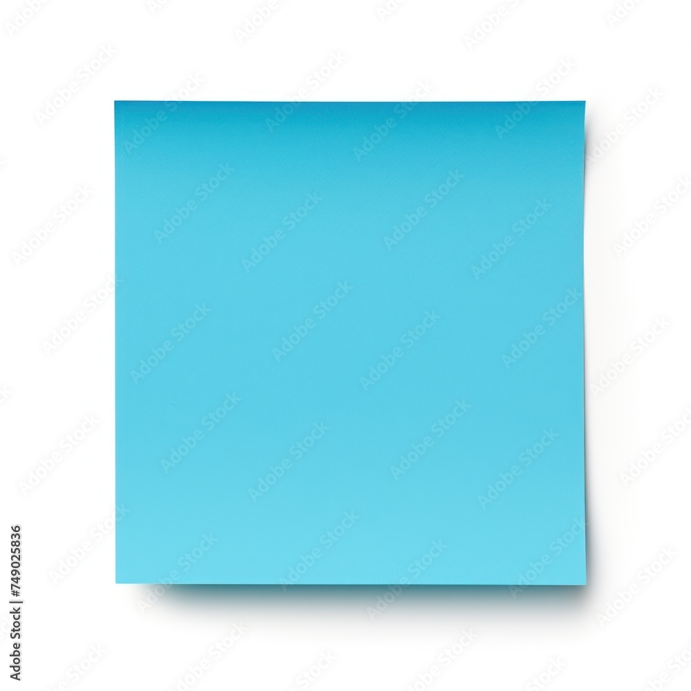 Azure blank post it sticky note isolated on white background