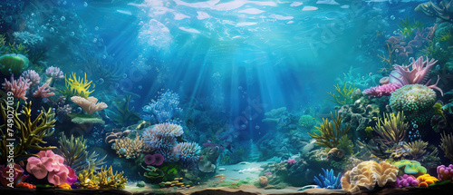 Beautiful view of underwater world photo