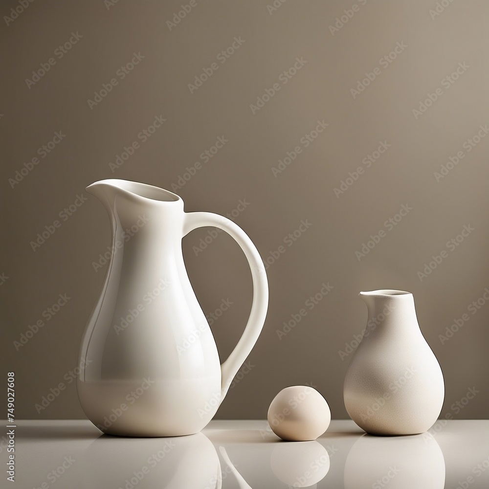 White Ceramic Pitcher and Bowl on Table in Front of Window
White Ceramic Pitcher and Bowl on Table in Front of Window