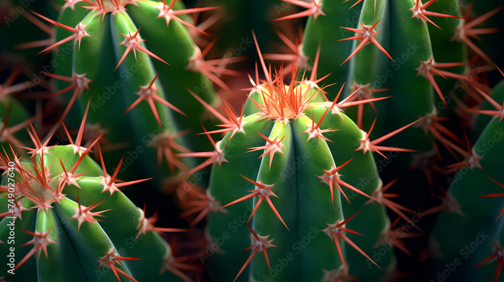 Close-up of cactus plant surface with sharp needles Close-up of cactus plant surface with sharp needles