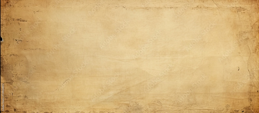 This old paper background is characterized by its vintage appearance and grungy texture, showcasing a nostalgic journey through time. The paper is worn, yellowed, and features visible signs of aging
