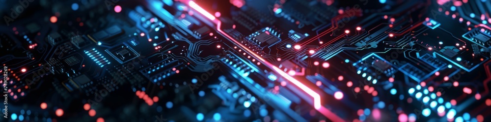 glowing neon chip background. glowing neon chip background.