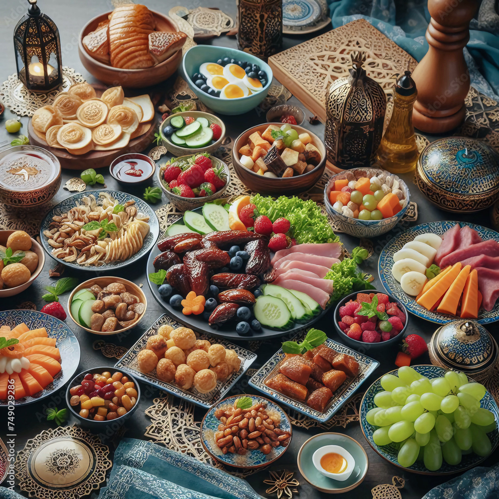 Table around variety food's. Table around variety food's.
