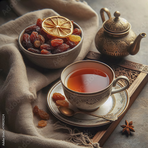 Dates and red tea