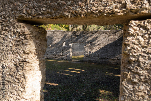 Tabby ruins of vintage sugar mill in Southern Georgia