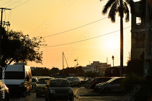 Atardecer en Cartagena de Indias, Colombia. photo