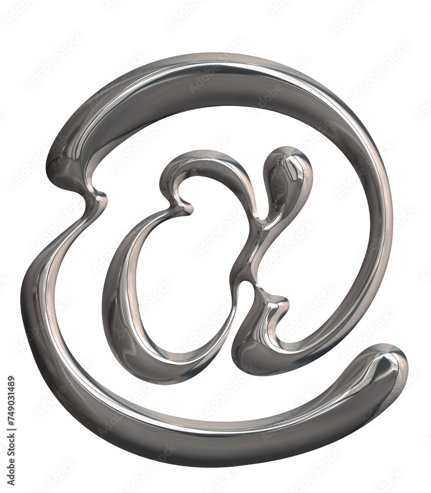3d liquid chrome letter shape 3d liquid chrome letter shape