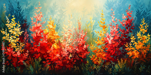 Multi colored reefs under water create an amazing world of underwater flower gard photo