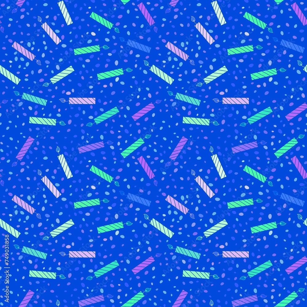 Festive cartoon seamless birthday candle pattern for wrapping paper and fabrics and linens and kids clothes print Festive cartoon seamless birthday candle pattern for wrapping paper and fabrics and linens and kids clothes print