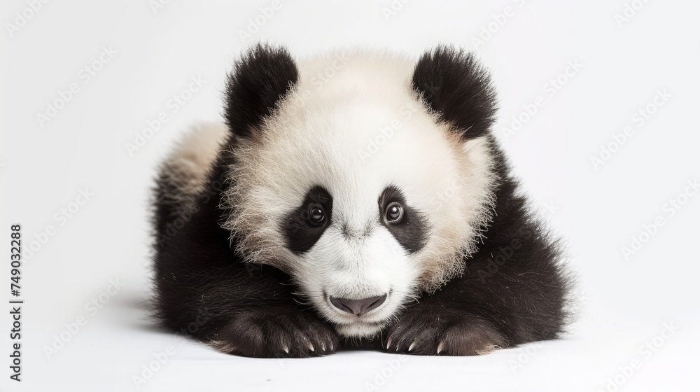 panda on a white background isolated. panda on a white background isolated.