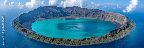 Vulcanic islands with black sandy beaches and hot springs bursting from the depths of the eart photo