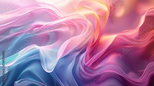 Vivid abstract silk waves in pink and blue hues