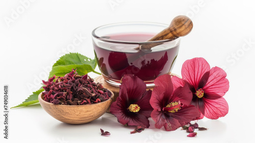 Sobolo Marinade (Hibiscus marinade) isolated on white background photo