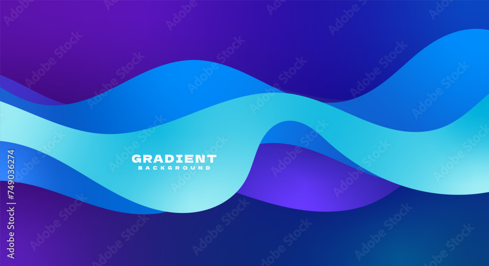 Blue dynamic gradient wave background wallpaper