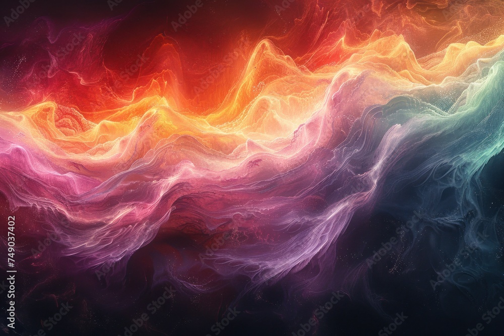 Obraz premium Fantasy Landscape Illusionistic Digital Mesmerizing Wave Pattern